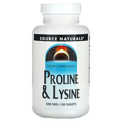Source Naturals, L-プロリン＆L-リジン、550mg、120粒