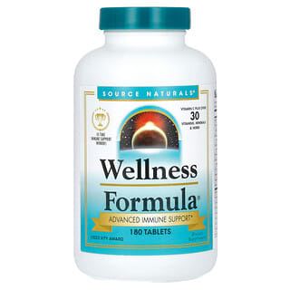 Source Naturals, Wellness Formula, Soutien immunitaire quotidien, 180 comprimés
