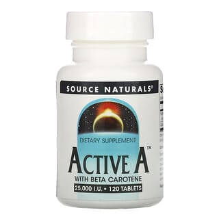 Source Naturals, Vitamine A active, 25 000 UI, 120 comprimés