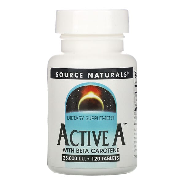 Source Naturals‏, Active A,‏ 25,000 מק"ג, 120 טבליות