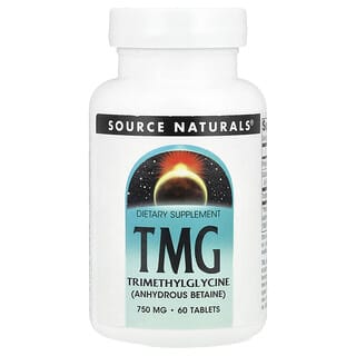 Source Naturals, TMG, Trimetilglisin (Betaina Anhidrat), 750 mg, 60 Tablet