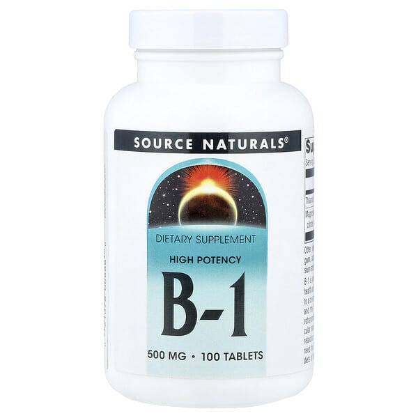 Source Naturals, ビタミンB1、High Potency、500mg、タブレット100粒