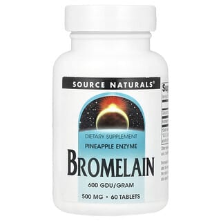 Source Naturals, Bromelaína 600 UDG/gramo, 500 mg, 60 comprimidos