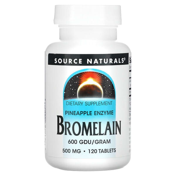 Source Naturals, Bromelaína 600 GDU / g, 500 mg, 120 comprimidos