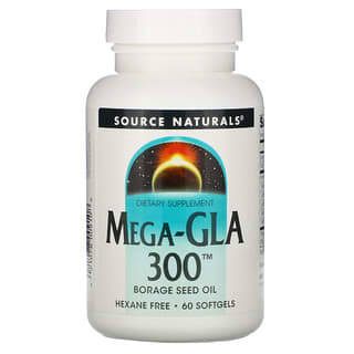 Source Naturals, メガ-GLA 300、 60ソフトジェル
