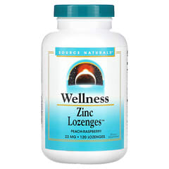 Source Naturals, Wellness, Zinc Lozenges, Peach-Raspberry, 23 mg, 120 Lozenges