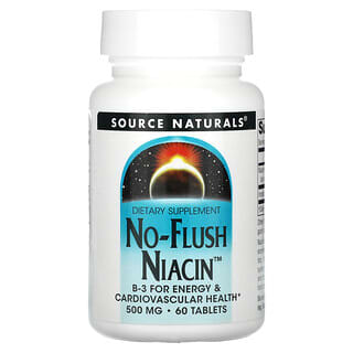 Source Naturals, No Flush Niacin, Niacin ohne Flush-Effekt, 500 mg, 60 Tabletten