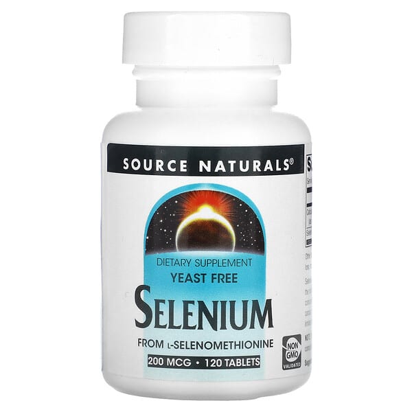 Source Naturals, セレン（L-セレノメチオニン由来）、200mcg、120粒