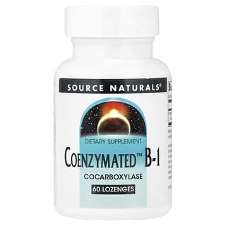 Source Naturals, Coenzymated™, витамин B1, 60 пастилок (13 мг в 1 пастилке)