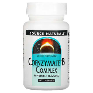 Source Naturals, Coenzymate B Complex, Arôme de menthe poivrée, 60 pastilles
