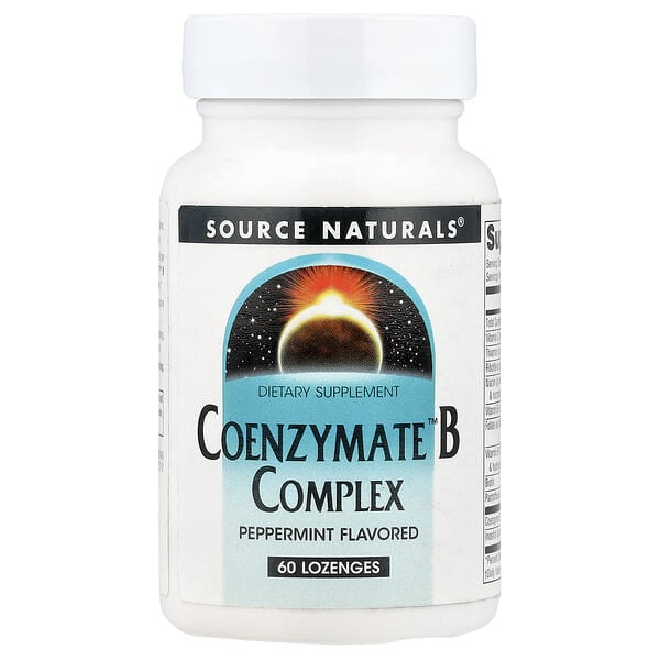 Source Naturals, Coenzymate™ B-komplex, borsmenta, 60 szopogatótabletta