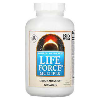 Source Naturals, Life Force Multiple, Sem Ferro, 120 Comprimidos