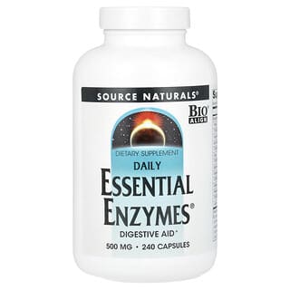 Source Naturals, Daily Essential Enzymes, добавка с незаменимыми ферментами для ежедневного использования, 500 мг, 240 капсул