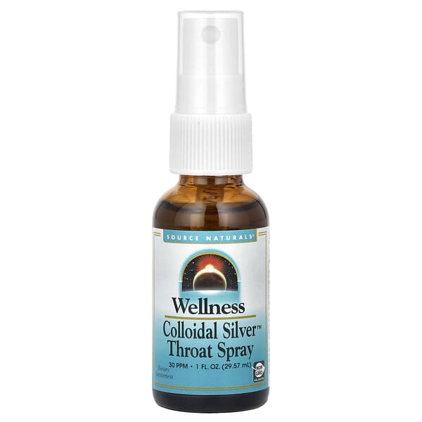 Source Naturals, Colloidal Silver™ สเปรย์พ่นคอ 30 PPM ขนาด 1 ออนซ์ (29.57 มล.)