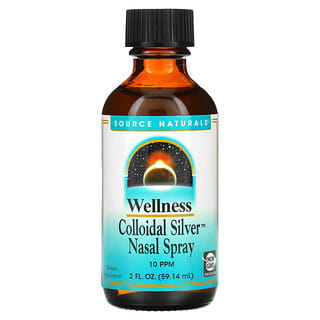 Source Naturals, Wellness, Colloidal Silver Nasal Spray, 10 PPM, 2 fl oz (59.14 ml) (10 PPM per 0.56 ml)