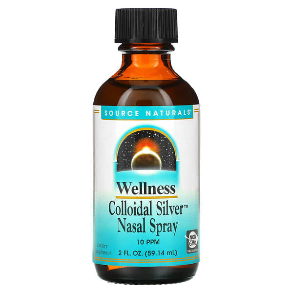 Source Naturals, Wellness, Colloidal Silver Nasal Spray, Nasenspray mit kolloidalem Silber, 10 PPM, 59,14 ml (2 fl. oz.)
