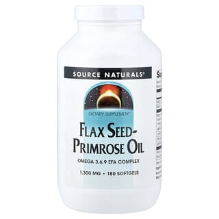 Source Naturals, Óleo de Semente de Linhaça e Prímula, 180 Cápsulas Softgel