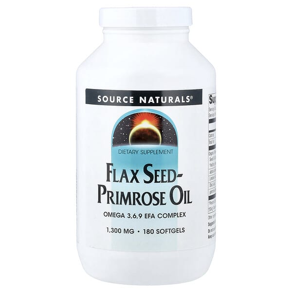 Source Naturals, 아마씨드 프림로즈 오일, 소프트젤 180정