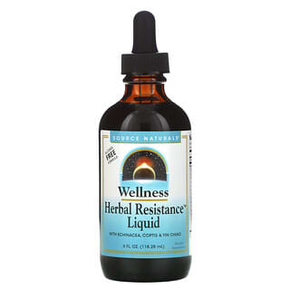 Source Naturals, Wellness Herbal Resistance（ウェルネスハーバルレジスタンス）リキッド、エキナセア・コプチス・インチャオ配合、アルコール不使用、118.28ml（4液量オンス）