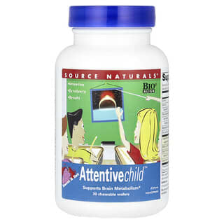 Source Naturals, Attentive Child™, Suplemento agridulce, 30 obleas masticables