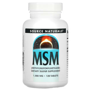 Source Naturals, MSM, 1000 mg, 120 comprimés.