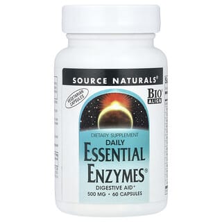 Source Naturals, Daily Essential Enzymes®, 500 mg, 60 Vegetarian Capsules