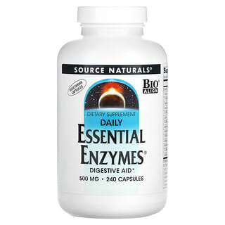 Source Naturals, Enzimas Essenciais Diárias, 500 mg, 240 Cápsulas
