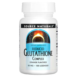 Source Naturals, Complexe de glutathion réduit, Arôme orange, 50 mg, 100 pastilles