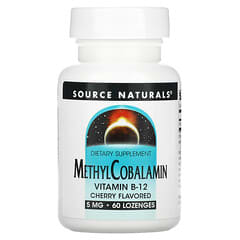 Source Naturals, MethylCobalamin, Vitamin B12, Kirschgeschmack, 5 mg, 60 Lutschtabletten