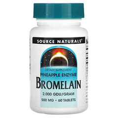 Source Naturals, Bromelaína 2.000 GDU / g, 500 mg, 60 comprimidos