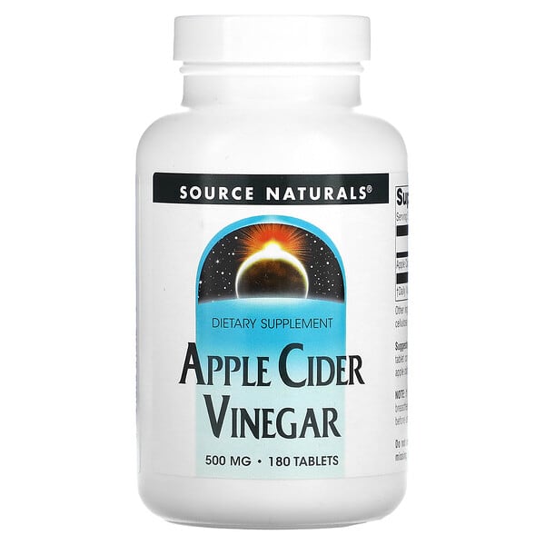Source Naturals, Vinagre de sidra de manzana, 500 mg, 180 Tabletas