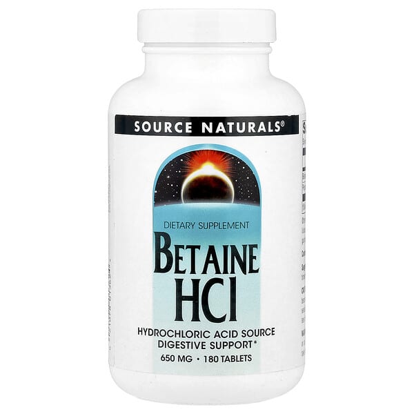 Betaine HCl, 650 mg, 180 Tablets