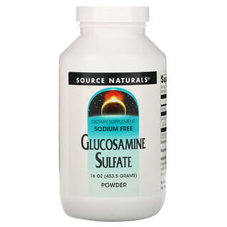 Source Naturals, グルコサミン硫酸塩粉末、ナトリウム不使用、453.6g（16オンス）