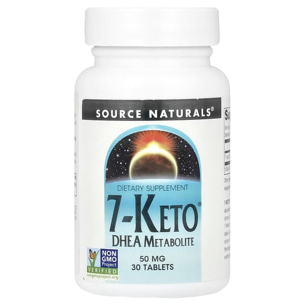 Source Naturals, 7-Keto® ผลิตภัณฑ์เมตาบอไลต์ DHEA ขนาด 50 มก. บรรจุ 30 เม็ด