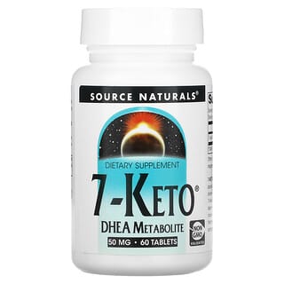 Source Naturals‏, ‎,7-KETO מטבוליט DHEA, ‏50 מ"ג, 60 טבליות