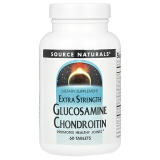 Source Naturals, Glucosamine et chondroïtine, Extrapuissant, 60 comprimés