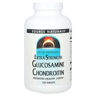 Source Naturals, Glucosamina com Condroitina, Força Extra, 120 Comprimidos