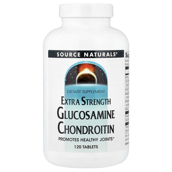 Source Naturals, Glucosamine Chondroitin, Kekuatan Tambahan, 120 Tablet