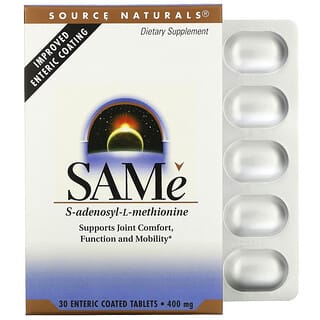 Source Naturals, SAMe (Disulfate Tosylate), 400 mg, 30 Enteric Coated Tablets