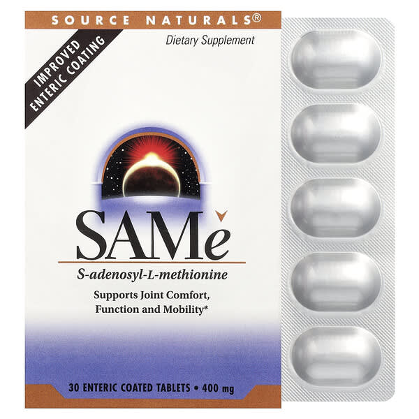 Source Naturals, SAMe , 400 mg, 30 Enteric Coated Tablets