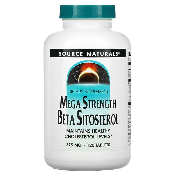 Source Naturals, Mega Strength Beta Sitosterol, Beta-Sitosterol, extra stark, 375 mg, 120 Tabletten
