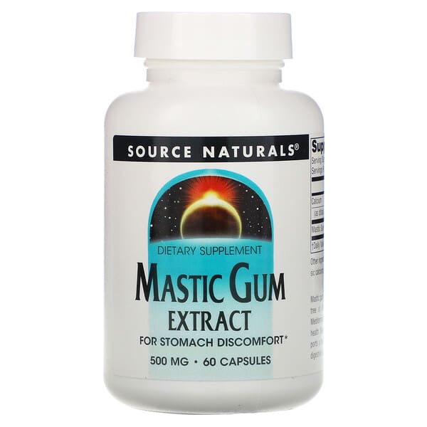 Source Naturals, Extrait de gomme de mastic, 500 mg, 60 capsules
