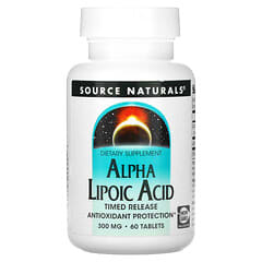 Source Naturals, Acide alpha-lipoïque, libération prolongée, 300 mg, 60 comprimés