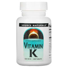 Source Naturals, Vitamin K, 500 mcg, 200 Tablets