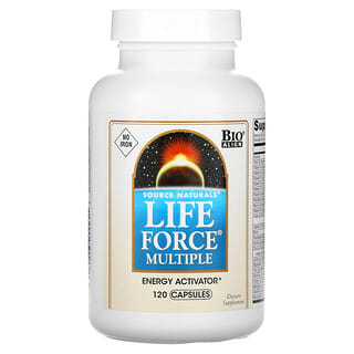 Source Naturals, Мультивитамины Life Force, без железа, 120 капсул