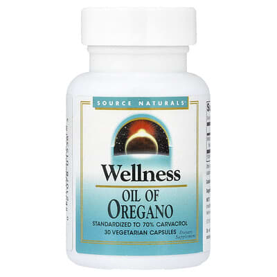 Source Naturals, Wellness, Oil of Oregano, 30 Vegetarian Capsules (45 mg per Capsule)