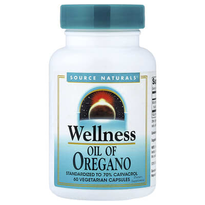 Source Naturals, Wellness, Oil of Oregano, 60 Vegetarian Capsules (45 mg each)