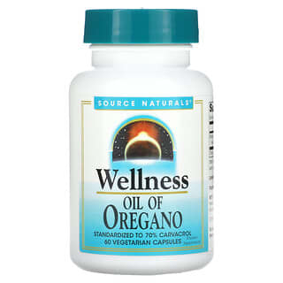 Source Naturals, Wellness, Aceite de orégano para favorecer el bienestar, 60 cápsulas vegetales