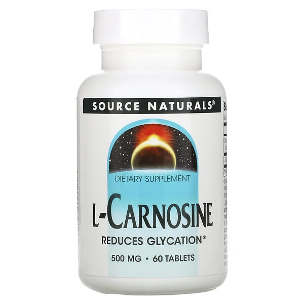 Source Naturals, L-Carnosina, 500 mg, 60 Tabletas