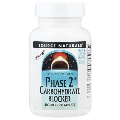 Source Naturals, Phase 2® Carbohydrate Blocker, 500 mg, 60 Tablets
